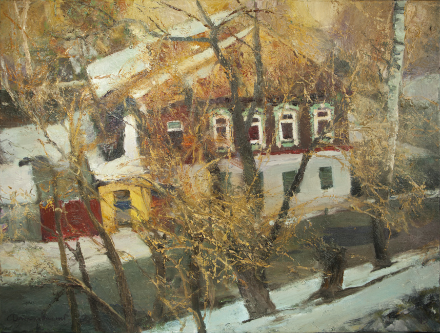 «Дом в желтых ветвях». Холст, масло. 60*80 см. 2019 г.