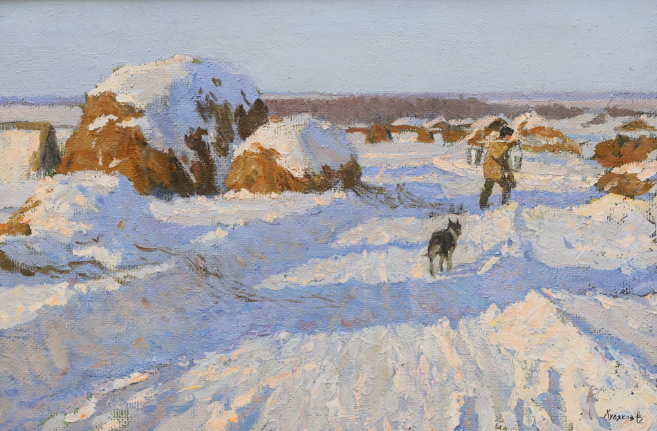 «Уральская деревня». Холст, масло. 36*52 см. 2023 г.