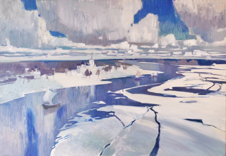 «Весна на Онеге». Холст, масло. 50*70 см. 2024 г.