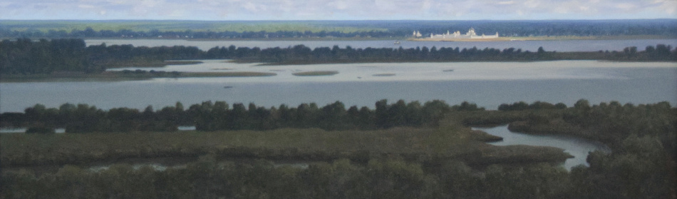 «Виднеется Макарьево». Холст, масло. 62*200 см. 2017–2023 гг.